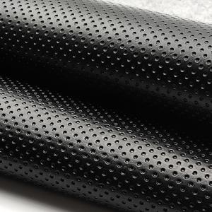 China Black Semi Perforated Faux Leather PVC Material For Car Interior on sale