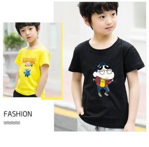 China Scoop Neck Children's Style Clothing , Short - Sleeved Cotton Children T Shirt on sale