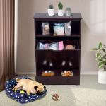 E1 MDF Board Pet Feeder Station Cabinet 580x340x820CM With 2 Stainless Steel