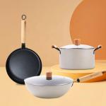 Medical Stone Ollas Cast Iron Cookware Set Non Stick Modern Design Style