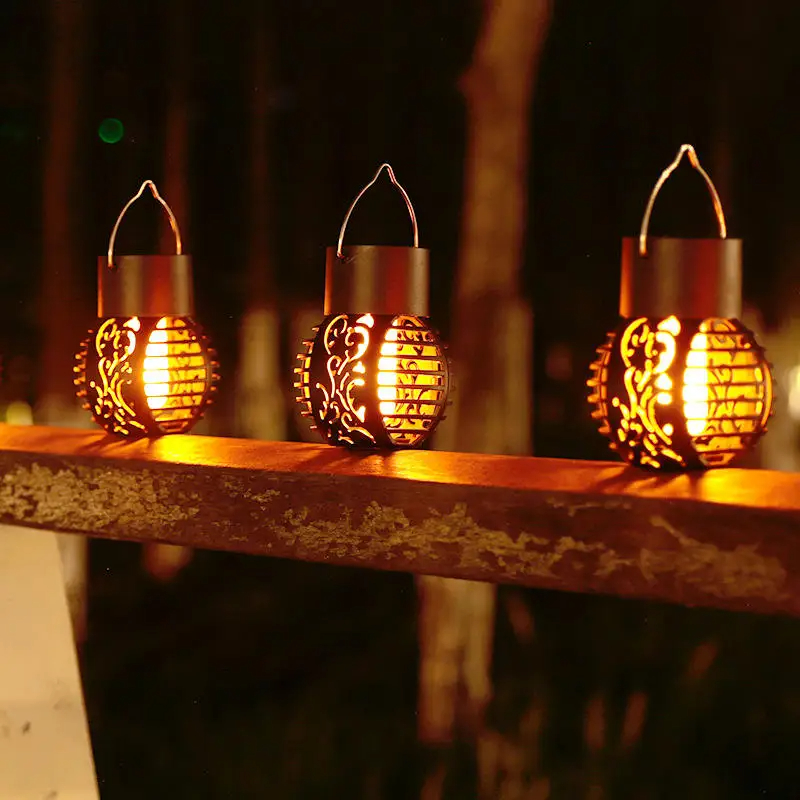 Hanging Garden Outdoor Decorative Solar Lights with Metal Waterproof LED Table Lamp