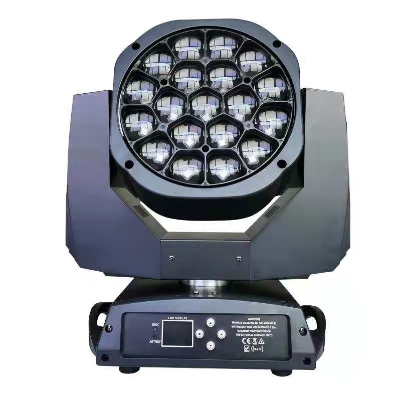 CRI 90 LED Stage Lighting System 19x15w Rgbw 4 In 1 Zoom Beam Wash Led Moving Head