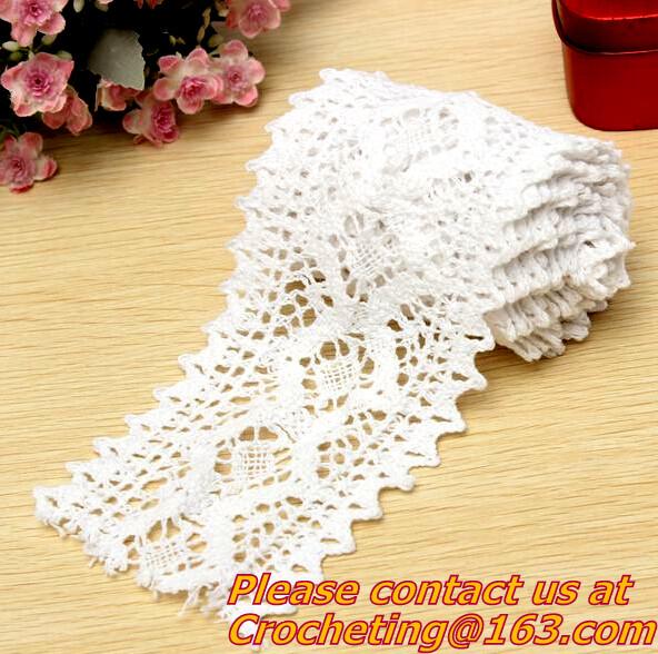 5.5cm Good quality white cotton lace, trimming lace,crocheted lace for diy