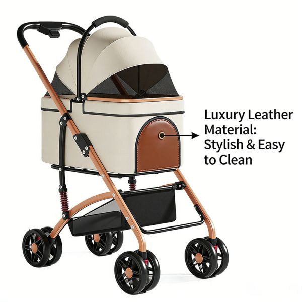 Wholesale Foldable Pet Stroller | Detachable, Shock-Absorbing, Lightweight, Breathable | OEM ODM Supplier