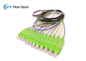 Wholesale SC/APC 12 Fiber Optic Pigtail SM G657A1 G657A2 Fiber Unequal Length LSZH PVC Jacket from china suppliers