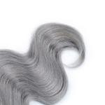 Virgin Indian Human Hair Bundles , Grey Ombre Hair Bundles Two Tone Full End