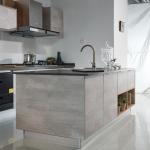 Ready To Assemble ODM 22mm Modular Kitchen Cabinets Grey Melamine Kitchen