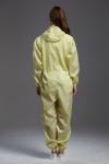 Anti static ESD cleanroom coverall yellow color conductive fiber with zipper