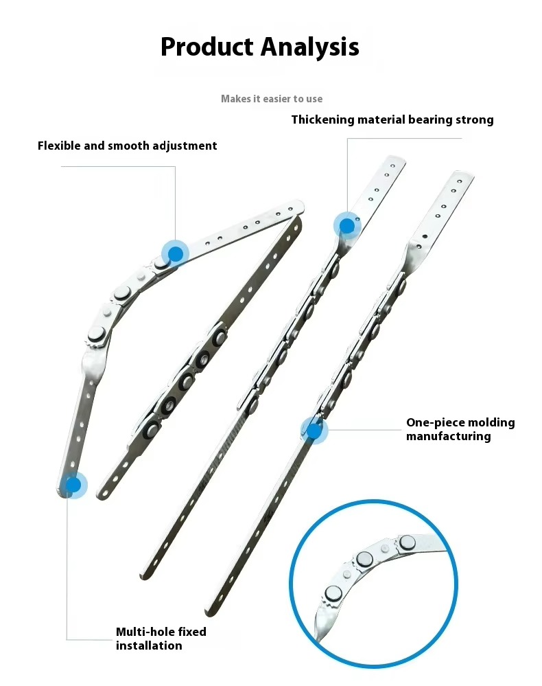 Adjustable Angle Sofa Headrest Hinge Multi-Gear Folding Hinge for Kitchen Bedroom School-Steel Metal Furniture Living Room