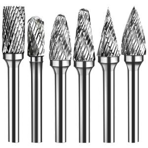 Wholesale Unicolor 6mm 6.35mm Shank Solid Cutting Tools Tungsten Burs Rotary Set 1/4inch Diameter from china suppliers