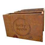 Rectangular corten steel planter flower pot with OEM logo