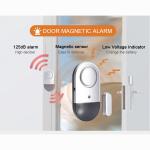 Home Security Door Magnetic Alarm 125db Window Anti Theft Device White 75*39*12