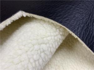 Wholesale Soft Embossed Pu Leather Black Pu Bonded White Faux Fur For Garment / Coat from china suppliers