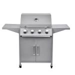 Outdoor Gas BBQ Grill with 4 Burners and Trolley Easily Cleaned Packing Size 73