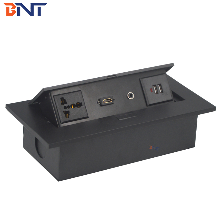 used in meeting room black with 1.5m cable length hidden desk pop up socket
