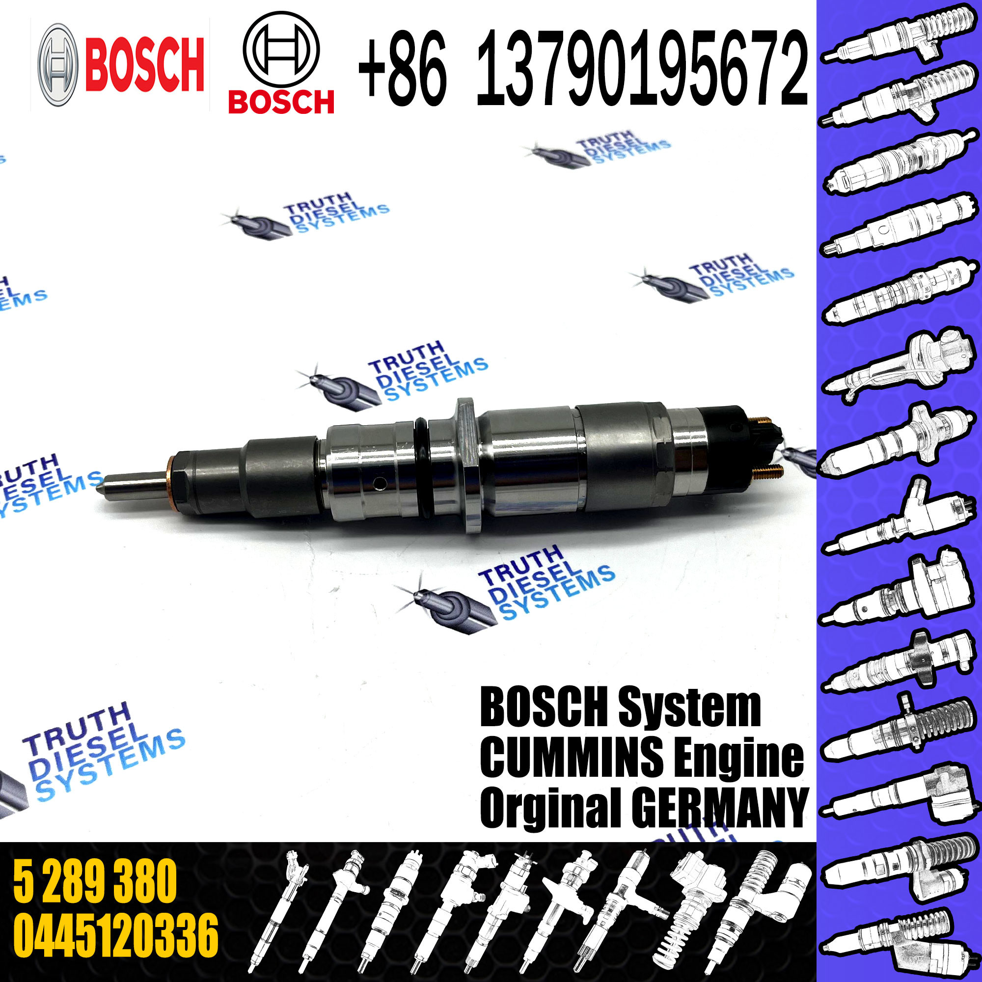 Diesel Injector 0445120366 Common Rail Injector 0445120 366 For 4983514 5256034 5289380