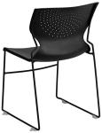 Black Plastic Stacking Chairs Full Back Plastic Stack Office Side Chair