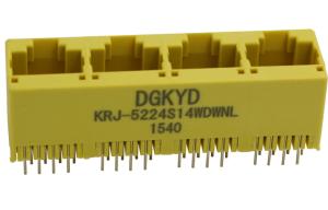 Wholesale 180 Degrees 1X4 RJ45 Multiple Port Connectors Top Entry Four Ports Ethernet Socket from china suppliers
