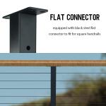 Powder Coated Iron Flat Top Connector Cable Railing Post for Wood Concrete Stair