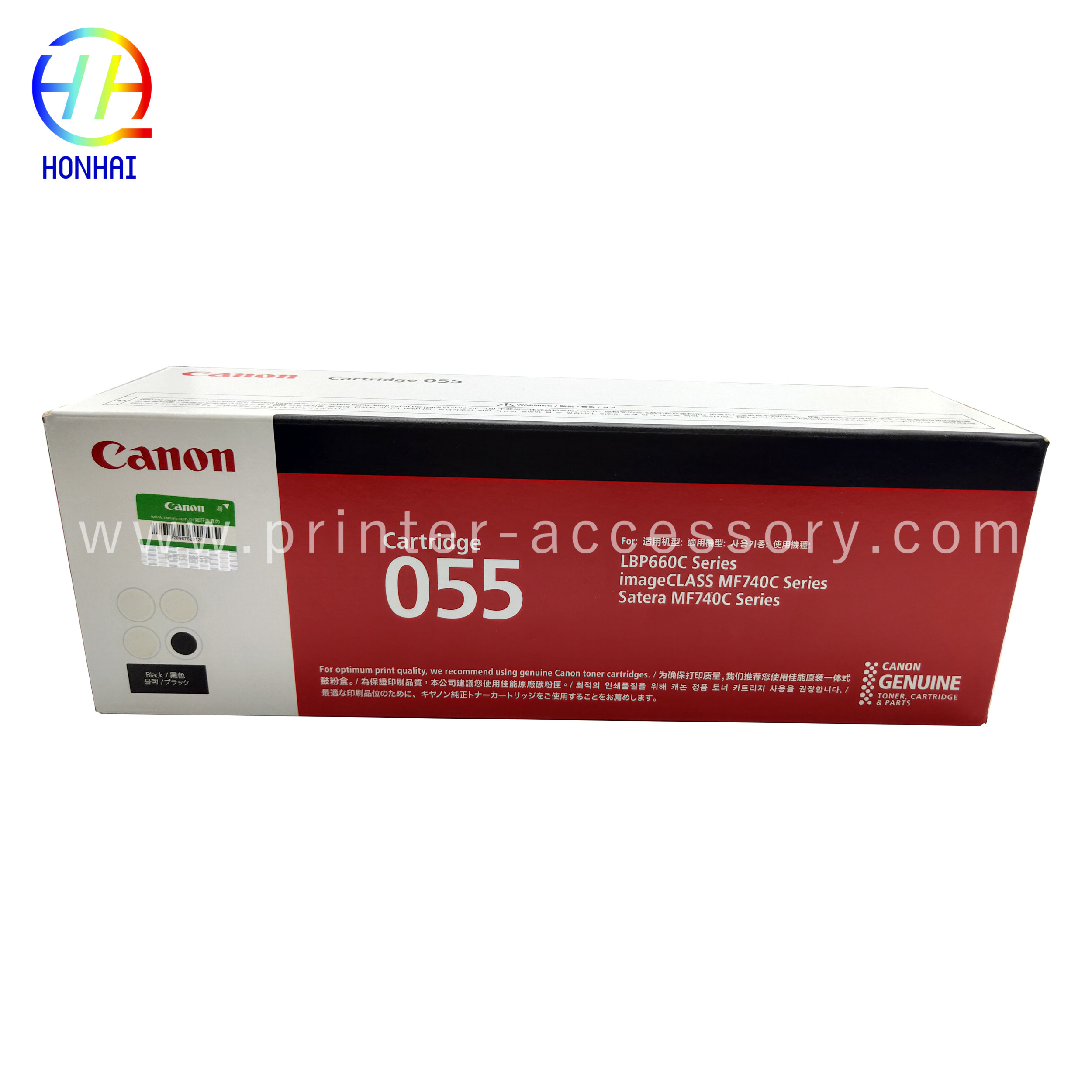Original New Toner Cartridge For Canon Color Image CLASS MF741Cdw MF743Cdw MF745Cdw, MF746Cdw LBP664Cdw 055 Black (3016C001) Laser Printers Toner