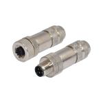 AWG26 Male Metal Straight M12 Waterproof Connector 4 PIN 4A For Automotive