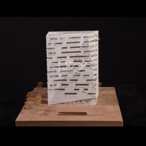 1:100 Sanko Office Building Wooden Architectural Model