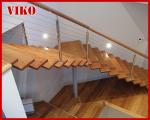 Steel Cable Stair VK84SC Treed American Oak Carbon Steel Powder-coate Aluminum