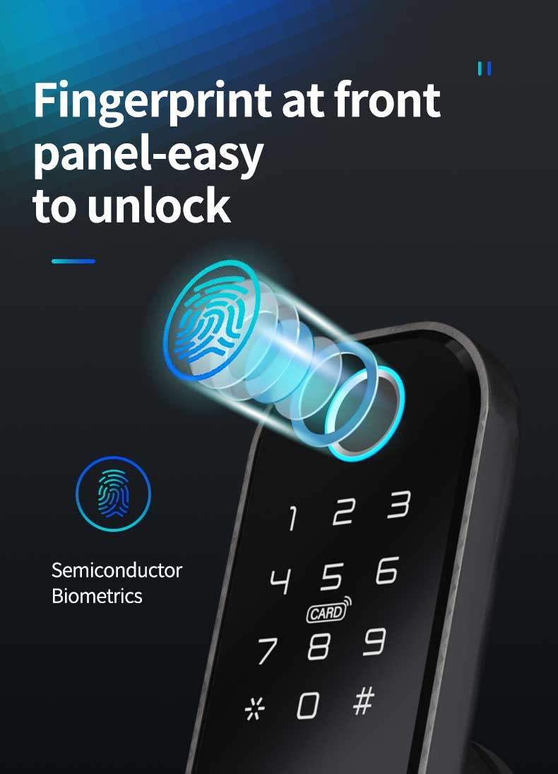 Smart Home Waterproof Electric Rim Lock With Tuya APP Control WIFI Outdoor
