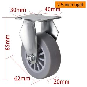 Wholesale 2.5 Swivel Caster Wheels 30kg Plate TPE Rigid Castor Wheel 2625P-53 from china suppliers