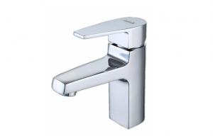 China Square Chrome Polished Basin Mixer Faucets / Single Lever Basin Mixer Tap HN-3A65 on sale