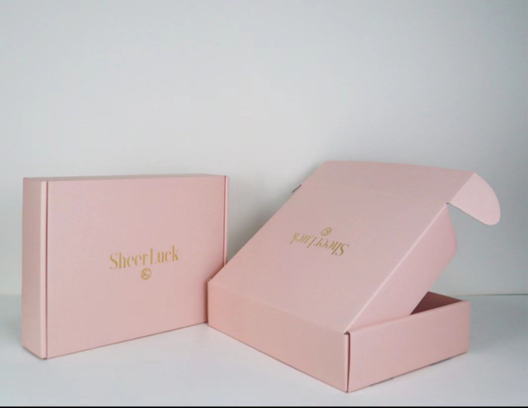 Custom Logo Pink Corrugated Mailer Cardboard Paper Packaging Mailing Postal Shipping Box