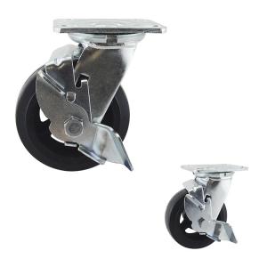 Wholesale 5&quot;X2&quot; Swivel Side Lock Iron Rubber Heavy Duty Casters from china suppliers