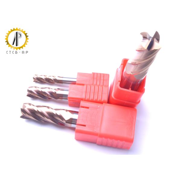 Square 4 Flute Carbide End Mill Cutter For Side Machining Hardeness Material