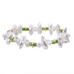 Unite Shape White Color Pearl Stretch Bracelet Statement Pearl Bracelet Gift