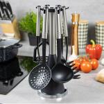 Kitchen Utensil Set Made of Stainless Steel with Heat Resistant Handle up to