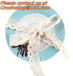 Vintage Crochet Lace trim with Pom Poms cotton lace fabric trimming for costume