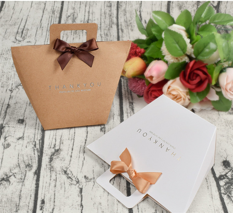 Customized Gift Food Packaging Bags Candy Kraft Paper Treat Bags Recyclable