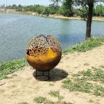 Manual Ignition Corten Steel Fire Pits 3mm Thickness For Outdoor Use
