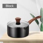 Two Color Choices Cookware Glass Cover Aluminum Non Stick Sauce Pan With Handle