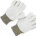 Anti Stabbing Aramid Fiber Gloves Anti Slip Top Layer Cowhide Leather Work