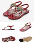 BS097 plus size women's shoes retro bohemian rhinestone sandals summer new