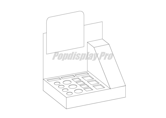 Custom Paper PDQ Tray Display Easy Science Toys with 2 Middle Diviers and 3 Sections