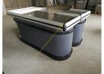 Oval Shape Cashier Checkout Counter With LED Light / Electric Money Counter