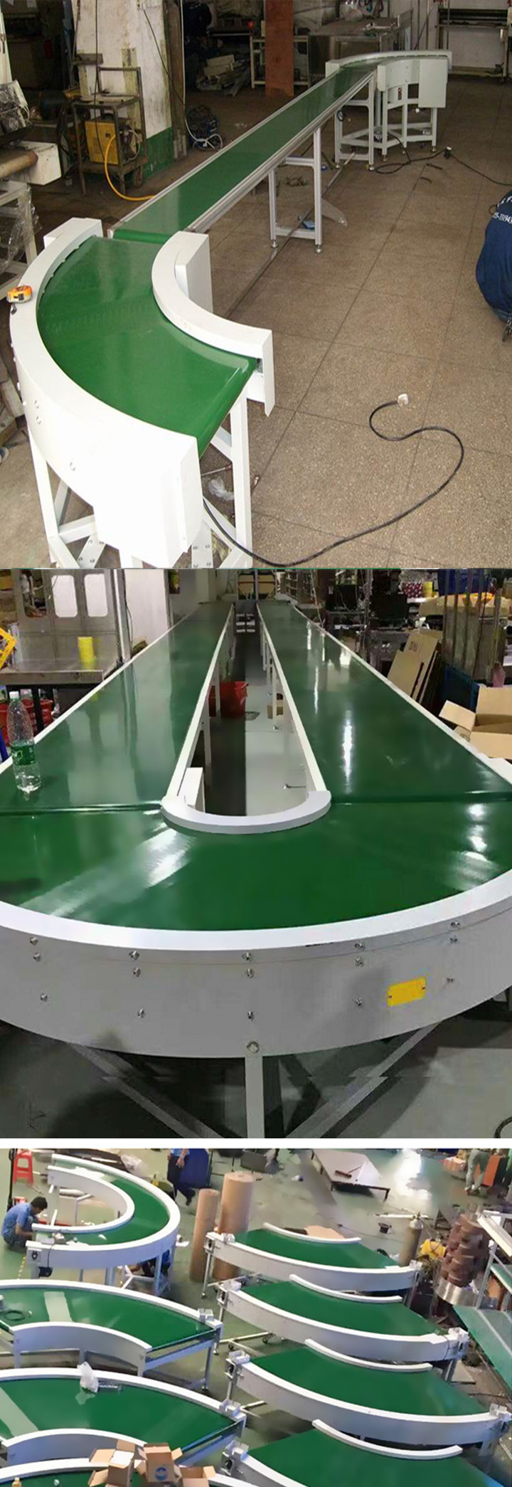 90 Degree Flat Belt Assembly Line Roller Conveyors Strong Load Capacity