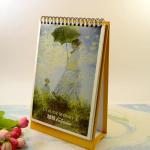 Exquisite Desk Wall Calendar Famous Painting Vintage Design Easy Flip Function
