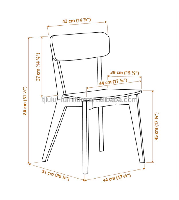 Solid Wood Dining Chair for Junior Specific Restaurant
