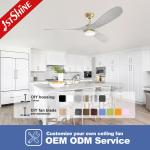 low Noise 60" Ceiling Fan 3 Blade Solid Wood Hotel Smart Dc dimmable Led