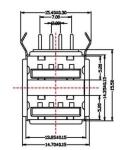 LPUSB2201 Double-deck USB AF 90 Degree DIP