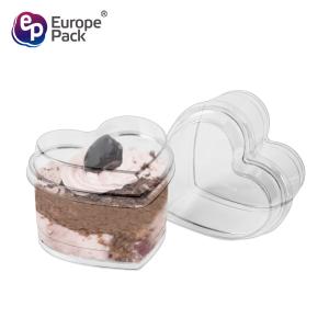 Wholesale Food grade clear candy chocolates clear plastic heart shaped dessert container with lid from china suppliers