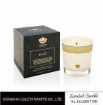 Long Lasting Glass Jar Scented Candles Golden Pattern For Purifying Air